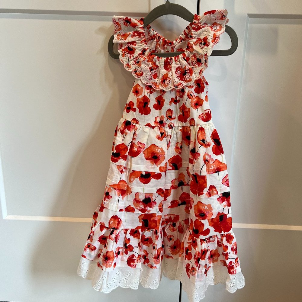 Matilda Jane Enchanted Garden playful Poppies Printed Maxi Dress, Size 8